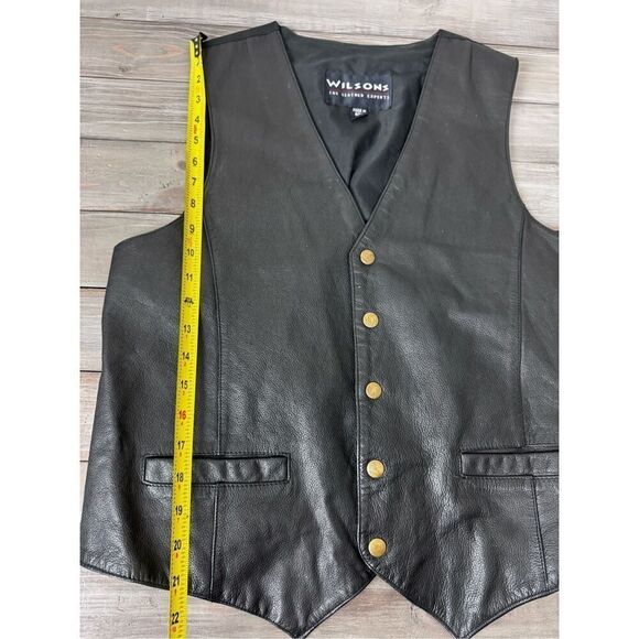 Wilson’s Leather Black Leather Western Moto Vest Size Medium - Picture 10 of 10